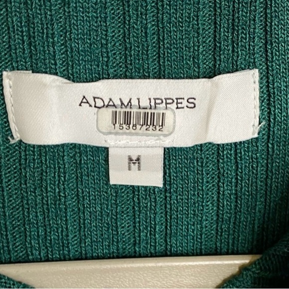 Adam Lippes Collective Sweater Dress Side Buttons Green Ribbed Knit Size Medium - Picture 7 of 11